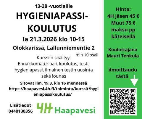 Hygieniapassi koulutus nuorille