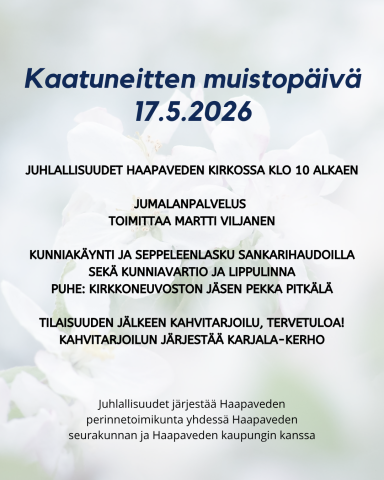 Infoa Kaatuneitten muistopäivästä